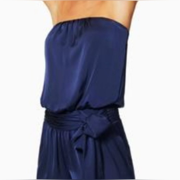 Ramy Brook Bree Strapless Silk Jumpsuit Navy Blue Size Large NWT 🆕 - Picture 3 of 13